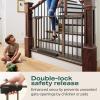 imageCumbor 29746quot Baby Gate for Stairs Moms Choice Awards WinnerAuto Close Dog Gate for The House Gifts for Mom Easy Install Pressure Mounted Pet Gates for Doorways BlackBrown