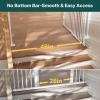imageCumbor 34quot Extra Tall No Bottom Bar Baby Gate for Stairs Auto Close Dog Gate Indoor for Larger Pets 31648quot Hardware Mounted Safety Gate for Doorways Wide Walk Thru Door for Easy Access WhiteWhite