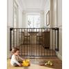 imageCumbor 34quot Extra Tall No Bottom Bar Baby Gate for Stairs Auto Close Dog Gate Indoor for Larger Pets 31648quot Hardware Mounted Safety Gate for Doorways Wide Walk Thru Door for Easy Access WhiteBlack