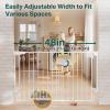 imageCumbor 34quot Extra Tall No Bottom Bar Baby Gate for Stairs Auto Close Dog Gate Indoor for Larger Pets 31648quot Hardware Mounted Safety Gate for Doorways Wide Walk Thru Door for Easy Access WhiteWhite