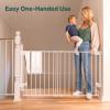 imageCumbor 34quot Extra Tall No Bottom Bar Baby Gate for Stairs Auto Close Dog Gate Indoor for Larger Pets 31648quot Hardware Mounted Safety Gate for Doorways Wide Walk Thru Door for Easy Access WhiteWhite