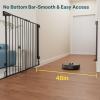 imageCumbor 34quot Extra Tall No Bottom Bar Baby Gate for Stairs Auto Close Dog Gate Indoor for Larger Pets 31648quot Hardware Mounted Safety Gate for Doorways Wide Walk Thru Door for Easy Access WhiteBlack