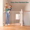 imageCumbor 34quot Extra Tall No Bottom Bar Baby Gate for Stairs Auto Close Dog Gate Indoor for Larger Pets 31648quot Hardware Mounted Safety Gate for Doorways Wide Walk Thru Door for Easy Access WhiteWhite