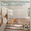 imageCumbor 34quot Extra Tall No Bottom Bar Baby Gate for Stairs Auto Close Dog Gate Indoor for Larger Pets 31648quot Hardware Mounted Safety Gate for Doorways Wide Walk Thru Door for Easy Access WhiteWhite