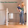 imageCumbor 34quot Extra Tall No Bottom Bar Baby Gate for Stairs Auto Close Dog Gate Indoor for Larger Pets 31648quot Hardware Mounted Safety Gate for Doorways Wide Walk Thru Door for Easy Access WhiteBlack