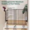 imageCumbor 34quot Extra Tall No Bottom Bar Baby Gate for Stairs Auto Close Dog Gate Indoor for Larger Pets 31648quot Hardware Mounted Safety Gate for Doorways Wide Walk Thru Door for Easy Access WhiteBlack