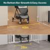 imageCumbor 34quot Extra Tall No Bottom Bar Baby Gate for Stairs Auto Close Dog Gate Indoor for Larger Pets 31648quot Hardware Mounted Safety Gate for Doorways Wide Walk Thru Door for Easy Access WhiteWhite