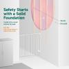 imageCumbor 34quot Extra Tall No Bottom Bar Baby Gate for Stairs Auto Close Dog Gate Indoor for Larger Pets 31648quot Hardware Mounted Safety Gate for Doorways Wide Walk Thru Door for Easy Access WhiteBrown