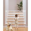 imageCumbor 34quot Extra Tall No Bottom Bar Baby Gate for Stairs Auto Close Dog Gate Indoor for Larger Pets 31648quot Hardware Mounted Safety Gate for Doorways Wide Walk Thru Door for Easy Access WhiteWhite