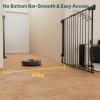 imageCumbor 34quot Extra Tall No Bottom Bar Baby Gate for Stairs Auto Close Dog Gate Indoor for Larger Pets 31648quot Hardware Mounted Safety Gate for Doorways Wide Walk Thru Door for Easy Access WhiteBlack