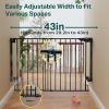 imageCumbor 34quot Extra Tall No Bottom Bar Baby Gate for Stairs Auto Close Dog Gate Indoor for Larger Pets 31648quot Hardware Mounted Safety Gate for Doorways Wide Walk Thru Door for Easy Access WhiteBlack