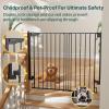 imageCumbor 34quot Extra Tall No Bottom Bar Baby Gate for Stairs Auto Close Dog Gate Indoor for Larger Pets 31648quot Hardware Mounted Safety Gate for Doorways Wide Walk Thru Door for Easy Access WhiteBlack