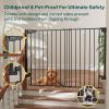imageCumbor 34quot Extra Tall No Bottom Bar Baby Gate for Stairs Auto Close Dog Gate Indoor for Larger Pets 31648quot Hardware Mounted Safety Gate for Doorways Wide Walk Thru Door for Easy Access WhiteBlack
