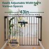imageCumbor 34quot Extra Tall No Bottom Bar Baby Gate for Stairs Auto Close Dog Gate Indoor for Larger Pets 31648quot Hardware Mounted Safety Gate for Doorways Wide Walk Thru Door for Easy Access WhiteBlack