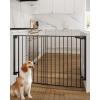 imageCumbor 34quot Extra Tall No Bottom Bar Baby Gate for Stairs Auto Close Dog Gate Indoor for Larger Pets 31648quot Hardware Mounted Safety Gate for Doorways Wide Walk Thru Door for Easy Access WhiteBlack