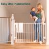 imageCumbor 34quot Extra Tall No Bottom Bar Baby Gate for Stairs Auto Close Dog Gate Indoor for Larger Pets 31648quot Hardware Mounted Safety Gate for Doorways Wide Walk Thru Door for Easy Access WhiteWhite