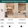 imageCumbor 34quot Extra Tall No Bottom Bar Baby Gate for Stairs Auto Close Dog Gate Indoor for Larger Pets 31648quot Hardware Mounted Safety Gate for Doorways Wide Walk Thru Door for Easy Access WhiteWhite