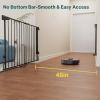 imageCumbor 34quot Extra Tall No Bottom Bar Baby Gate for Stairs Auto Close Dog Gate Indoor for Larger Pets 31648quot Hardware Mounted Safety Gate for Doorways Wide Walk Thru Door for Easy Access WhiteBlack