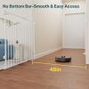imageCumbor 34quot Extra Tall No Bottom Bar Baby Gate for Stairs Auto Close Dog Gate Indoor for Larger Pets 31648quot Hardware Mounted Safety Gate for Doorways Wide Walk Thru Door for Easy Access WhiteWhite