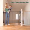imageCumbor 34quot Extra Tall No Bottom Bar Baby Gate for Stairs Auto Close Dog Gate Indoor for Larger Pets 31648quot Hardware Mounted Safety Gate for Doorways Wide Walk Thru Door for Easy Access WhiteBlack