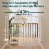 imageCumbor 34quot Extra Tall No Bottom Bar Baby Gate for Stairs Auto Close Dog Gate Indoor for Larger Pets 31648quot Hardware Mounted Safety Gate for Doorways Wide Walk Thru Door for Easy Access WhiteWhite