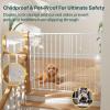 imageCumbor 34quot Extra Tall No Bottom Bar Baby Gate for Stairs Auto Close Dog Gate Indoor for Larger Pets 31648quot Hardware Mounted Safety Gate for Doorways Wide Walk Thru Door for Easy Access WhiteWhite