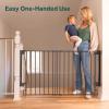 imageCumbor 34quot Extra Tall No Bottom Bar Baby Gate for Stairs Auto Close Dog Gate Indoor for Larger Pets 31648quot Hardware Mounted Safety Gate for Doorways Wide Walk Thru Door for Easy Access WhiteBlack