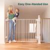 imageCumbor 34quot Extra Tall No Bottom Bar Baby Gate for Stairs Auto Close Dog Gate Indoor for Larger Pets 31648quot Hardware Mounted Safety Gate for Doorways Wide Walk Thru Door for Easy Access WhiteWhite