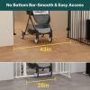 imageCumbor 36quot Extra Tall Baby Gate  29746quot Standard Baby Gate Black ampamp 29243quot No Bottom Bar Dog GateBlack