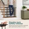 imageCumbor 36quot Extra Tall Baby Gate for Stairs 29748quot Wide Dog Gates for Doorways Auto Close Safety Gate for Babies and Pets Easy Install Pressure Mounted Fits Doorways Stairs Entryways WhiteBlack
