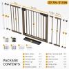 imageCumbor 36quot Extra Tall Baby Gate for Stairs 29748quot Wide Dog Gates for Doorways Auto Close Safety Gate for Babies and Pets Easy Install Pressure Mounted Fits Doorways Stairs Entryways WhiteBrown