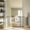 imageCumbor 36quot Extra Tall Baby Gate for Stairs 29748quot Wide Dog Gates for Doorways Auto Close Safety Gate for Babies and Pets Easy Install Pressure Mounted Fits Doorways Stairs Entryways WhiteBrown