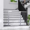 imageCumbor 36quot Extra Tall Baby Gate for Stairs 29748quot Wide Dog Gates for Doorways Auto Close Safety Gate for Babies and Pets Easy Install Pressure Mounted Fits Doorways Stairs Entryways WhiteGray