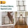 imageCumbor 36quot Extra Tall Baby Gate for Stairs 29748quot Wide Dog Gates for Doorways Auto Close Safety Gate for Babies and Pets Easy Install Pressure Mounted Fits Doorways Stairs Entryways WhiteBrown