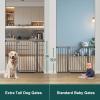 imageCumbor 36quot Extra Tall Baby Gate for Stairs 29748quot Wide Dog Gates for Doorways Auto Close Safety Gate for Babies and Pets Easy Install Pressure Mounted Fits Doorways Stairs Entryways WhiteBlack