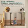 imageCumbor 36quot Extra Tall Baby Gate for Stairs 29748quot Wide Dog Gates for Doorways Auto Close Safety Gate for Babies and Pets Easy Install Pressure Mounted Fits Doorways Stairs Entryways WhiteBrown