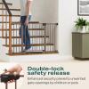 imageCumbor 36quot Extra Tall Baby Gate for Stairs 29748quot Wide Dog Gates for Doorways Auto Close Safety Gate for Babies and Pets Easy Install Pressure Mounted Fits Doorways Stairs Entryways WhiteBrown