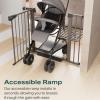 imageCumbor 36quot Extra Tall Baby Gate for Stairs 29748quot Wide Dog Gates for Doorways Auto Close Safety Gate for Babies and Pets Easy Install Pressure Mounted Fits Doorways Stairs Entryways WhiteBrown