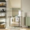 imageCumbor 36quot Extra Tall Baby Gate for Stairs 29748quot Wide Dog Gates for Doorways Auto Close Safety Gate for Babies and Pets Easy Install Pressure Mounted Fits Doorways Stairs Entryways WhiteBrown