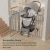 imageCumbor 36quot Extra Tall Baby Gate for Stairs 29748quot Wide Dog Gates for Doorways Auto Close Safety Gate for Babies and Pets Easy Install Pressure Mounted Fits Doorways Stairs Entryways WhiteGray