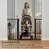 imageCumbor 36quot Extra Tall Baby Gate for Stairs 29748quot Wide Dog Gates for Doorways Auto Close Safety Gate for Babies and Pets Easy Install Pressure Mounted Fits Doorways Stairs Entryways WhiteBlack