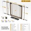imageCumbor 36quot Extra Tall Baby Gate for Stairs 29748quot Wide Dog Gates for Doorways Auto Close Safety Gate for Babies and Pets Easy Install Pressure Mounted Fits Doorways Stairs Entryways WhiteBrown
