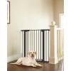 imageCumbor 36quot Extra Tall Baby Gate for Stairs 29748quot Wide Dog Gates for Doorways Auto Close Safety Gate for Babies and Pets Easy Install Pressure Mounted Fits Doorways Stairs Entryways WhiteBlack