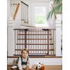 imageCumbor 36quot Extra Tall Baby Gate for Stairs 29748quot Wide Dog Gates for Doorways Auto Close Safety Gate for Babies and Pets Easy Install Pressure Mounted Fits Doorways Stairs Entryways WhiteBrown