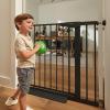 imageCumbor 36quot Extra Tall Baby Gate for Stairs 29748quot Wide Dog Gates for Doorways Auto Close Safety Gate for Babies and Pets Easy Install Pressure Mounted Fits Doorways Stairs Entryways WhiteBlack