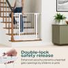 imageCumbor 36quot Extra Tall Baby Gate for Stairs 29748quot Wide Dog Gates for Doorways Auto Close Safety Gate for Babies and Pets Easy Install Pressure Mounted Fits Doorways Stairs Entryways WhiteWhite