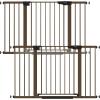 imageCumbor 36quot Extra Tall Baby Gate for Stairs 29748quot Wide Dog Gates for Doorways Auto Close Safety Gate for Babies and Pets Easy Install Pressure Mounted Fits Doorways Stairs Entryways WhiteBrown