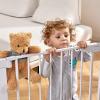 imageCumbor 46quot Auto Close Safety Baby Gate Extra Tall and Wide Child Gate Easy Walk Thru Durability Dog Gate for House Stairs Doorways Includes 4 Wall Cups 2 275Inch and 825Inch Extension