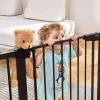 imageCumbor 46quot Auto Close Safety Baby Gate Extra Tall and Wide Child Gate Easy Walk Thru Durability Dog Gate for House Stairs Doorways Includes 4 Wall Cups 2 275Inch and 825Inch Extension