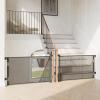 imageCumbor Mesh Retractable Gates for Stairs Dog Gate Indoor for The House Wide Pet Gate 33quot Tall Extends to 55quot Wide Long Safety Gates for Doorways Hallways Cat Gate OutdoorGrayBlack